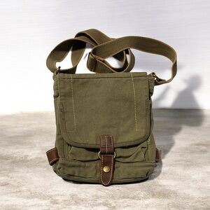 Tsd brand - Oak Hill shoulder bag , Canvas Crossbody Bag with Leather Accents
